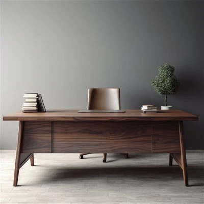 Solid Natural Timber Desk met laden